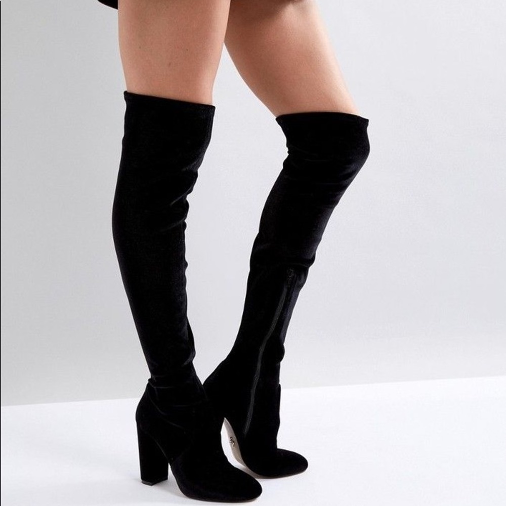 Carlos OTK Black Velvet Boots BNIB